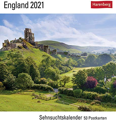 Sehnsuchtskalender England - Kalender 2021 - Harenberg-Verlag - Postkartenkalender mit 53 heraustrennbaren Postkarten - 15,8 cm x 18 cm