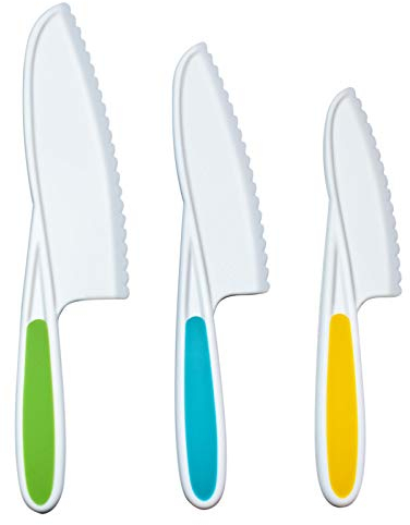 Cuchillo de nailon de plástico seguro para niños: cuchillos de 3 piezas para niños