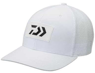Daiwa D-VEC Trucker mit weißem und schwarzem Gummi-Logo, Mehrfarbig/Meereswellen (Ocean Tides), Einheitsgröße