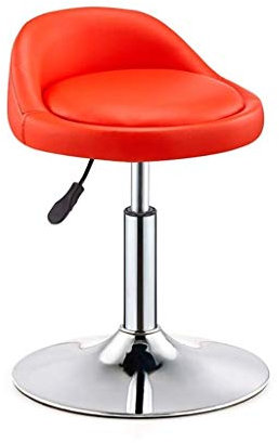 MU Restaurant Sessel Bar Hocker Runde Pu Leder Höhe Verstellbare Stuhl Barhocker Mit Rückenlehne 360 ​​° Rotate 40-56Cm3 Farbe,Rot