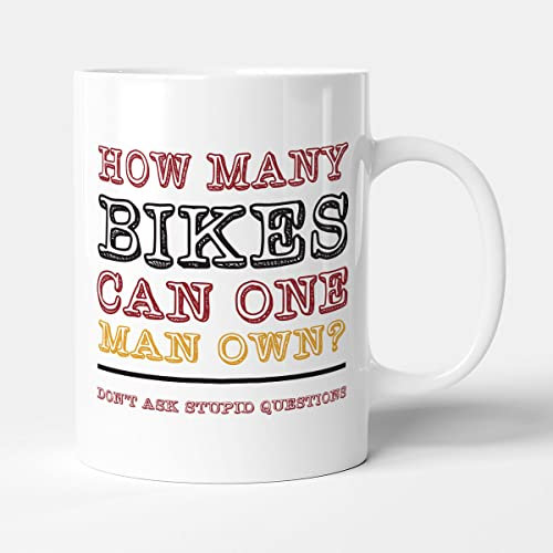 Victorian Printing Co - How Many Bikes Can One Man Own? - Funny Cycling Birthday Gift Mug, Ceramic, 11fl.oz.