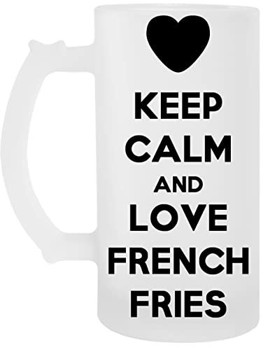 Keep Calm And Love French Fries Transparent Bier Becher Beer Mug