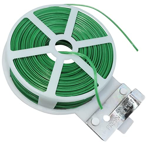 AERZETIX - C53639 - Rolle Flexibler gartendraht 50m x 1.5 mm mit Schutz aus Kunststoff - Flexibler verdrillter draht - Bindeband - fäden und bindedraht - Farbe grün