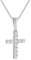 KRKC&CO Moissanite Kreuz Kette Herren, 1,1 ct echt Moissanit Diamant Anhänger, VVS1 D Farbe, S925 Silber Weißgold beschichtet Kreuzkette für Männer, 2mm 51cm Kette, Geschenk