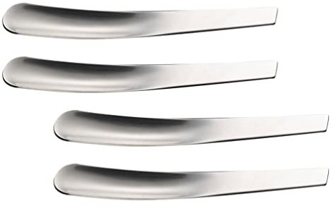 TOPBATHY 4pcs Stainless Steel Kitchen Egg Spoons Dessert Spoons for Stirring and Food Serving for Breakfast and Party Use