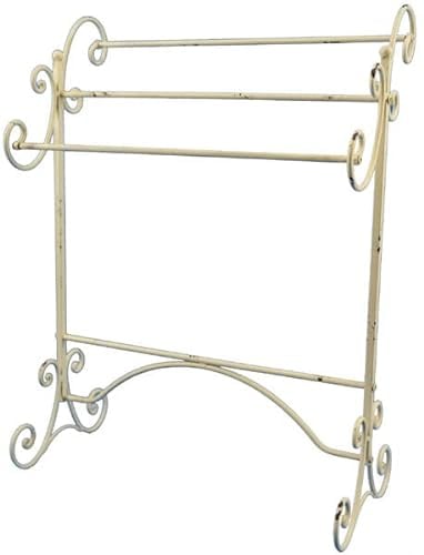 Französischer Wäscheständer Handtuchhalter Handtuchständer Antik Shabby Eisen ASUTTO H80x60x30cm