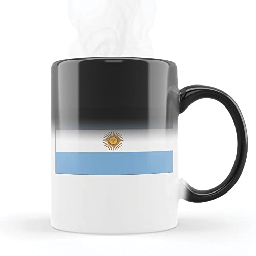 MUG Magique qui change de couleur sensible à la chaleur - Thermosensible - en céramique au motif Drapeau Argentine
