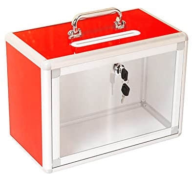 Tragbare Vorschlagsbox mit Schloss Reklamationsspendenwahl Spendenbox Sammelbox esktop-Wahlurne