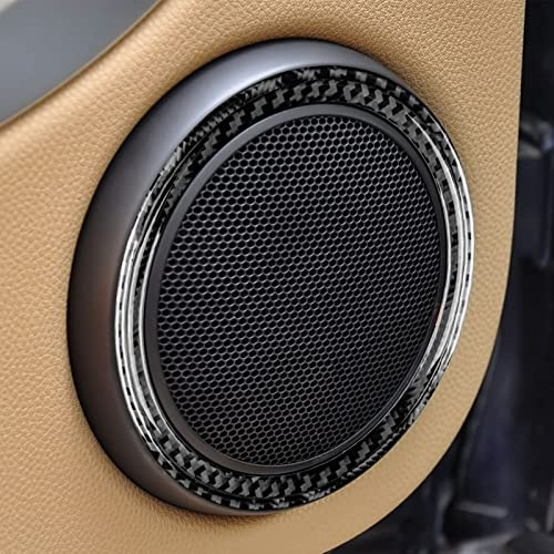 KUNGKIC Fibra de Carbono Cubierta de Altavoz de Audio Pegatinas de Fibra de Carbono Door Audio Speaker Accessories para Mini Cooper R56 Clubman R55 R57 Accesorios Altavoz de Puerta Interior Negro