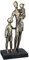 Casablanca modernes Design GILDE Deko Figur und Skulptur - Mutter mit Kindern - Antik bronzefarben/Base schwarz - Höhe 26,5 cm