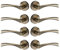 Designer Levers - Marvel Lever on Rose Door Handle - Contemporary Design - Antique Brass - 4 Pairs - Fixings Included - Interior Use