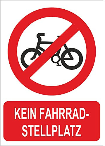 INDIGOS UG - Cartello in PVC 5 mm - sicurezza - avvertimento - divieto di parcheggio bicicletta - 200 x 150 mm - hotel, azienda, protezione, KITA, medico, pratica, appartamento
