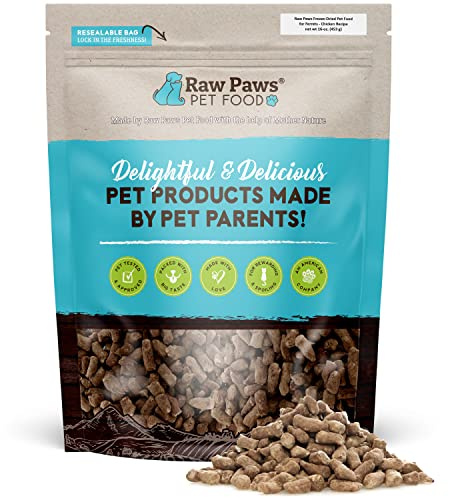 Raw Paws Freeze Dried Ferret Food - Chicken Recipe 16-oz - Made in USA - Grain Free Diet for Small, Adult, Senior & Baby Ferrets - Use as Treats for Rewarding & Training, Ferret Food Dry