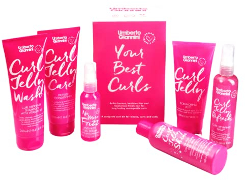 Umberto Giannini Your Best Curls Wash and Styling Curl Jelly Geschenkset – Vegan & Cruelty Free Kit für Wellen, Locken und Spulen (Geschenkbox, Set mit 6 Produkten)