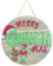 Weihnachtskranz Grinch, Weihnachtstürschild Dekoration,lustiges Willkommens Haustürschild, grüner Kranz, Haustürkranz, 30 x 30 cm, Holz Bauernhaus Veranda Dekoration