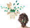 Vin Beauty Hochzeits-Haarschmuck für Bräute, goldene Blätter, grüne Smaragd-Kristall-Haarnadel, Braut, Hochzeit, Haarkamm, Vintage-Haarteile, Strass, Haarspangen für Bräute und Brautjungfern