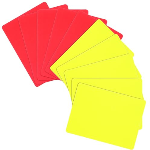 Toyvian 10pcs Referee Cards, 5 Red & 5 Yellow Soccer Penalty Cards