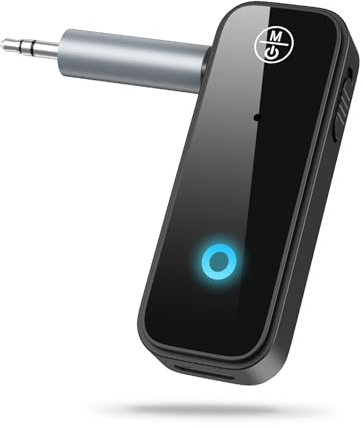 Brifit Bluetooth 5.0 Transmitter and Receiver, 3.5mm Mini Wireless Bluetooth Audio Adapter with Low Latency, Plug and Play Bluetooth Headphone Adapter for Home TV PC