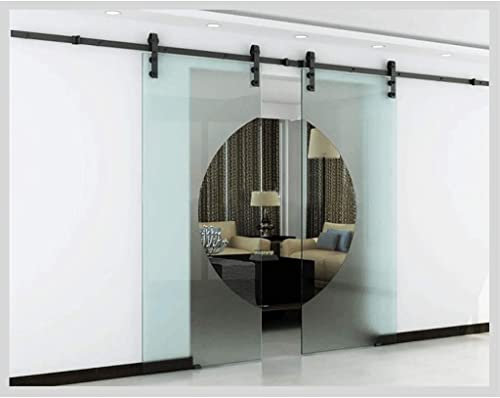 Binario per Porta Scorrevole Kit 300-488 Cm Kit Di Ferramenta For Porta Scorrevole In Acciaio Al Carbonio For Binario For Binario Sospeso A Doppia Porta In Vetro, Binario Scorrevole For Cucina Bagno C