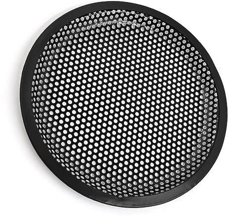 Unifizz Cubierta de rejilla metálica para altavoz de subwoofer de coche, 8 pulgadas, color negro