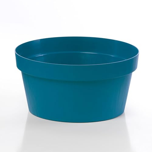 Euro3plast 3192.T4 Blumenschale ROK 20 cm Ø in Petrol-Blau aus recyceltem Kunststoff in rund für den Innen- und Außenbereich geeignet (Petrol-Blau)