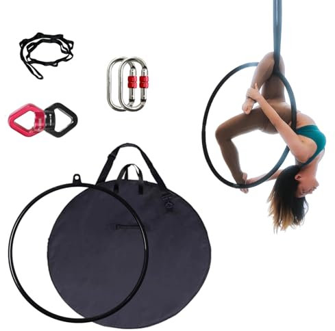 JAYWIS Aerial Hoop Tragbare Aerial-Hoop-Ausrüstung, Aerial-Dancing-Lyra-Hoop mit Aufbewahrungstasche, Drehschnalle, Karabinern und Nylonband, Aerial-Yoga-Ring für Erwachsene (Size : 80 cm (31))