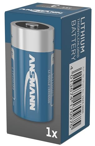 ANSMANN Lithium Thionyl Chloride Battery ER26500 C 3.6 V, Ideal for Alarm Systems, Emergency Transmitters, Measuring Devices, Back-Up Systems