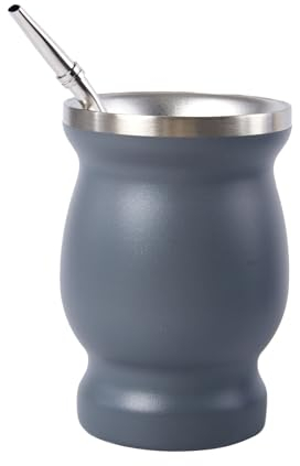 YAMSLAM Yerba Mate Cup,Double-Wall Yerba Tea Set, Gourd Tea Cup, With Straw Spoon And Cleaning Brush, For Yerba Mate Drink, Coffee, Milk And Juice