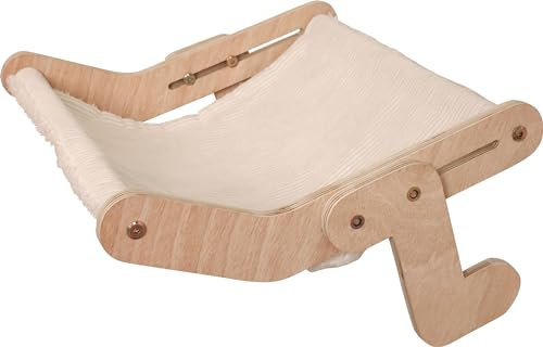 Kerbl Pet Hängematte Nap, Katzenmatte, Katzenbett, weiß, 49,5x43cm, Holz, Polyester, Katzen, Bezug abnehmbar, maschinenwaschbar bei 30°C