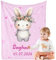 iDIY personalisierte Geschenke Baby babydecke mit Namen - babydecke personalisiert kuscheldecke Kinder neugeborenen Geschenk, personalisierte Geschenke für Baby Junge und mädchen Name rosa