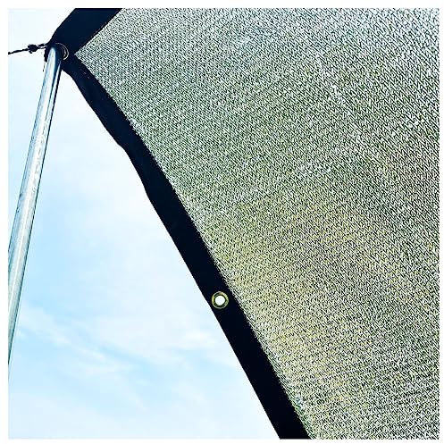 Aluminet Tissu d'ombrage argenté 85 % aluminium réfléchissant en maille avec œillets pour voiture, patio, pergola, auvent, terrasse, porche, arrière-cour