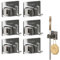 PUERFOCA 6 Pcs Stainless Steel Self-Adhesive Mop Holder Wall Mounted with Hooks Hanger for Home Kitchen Garden Laundry Room