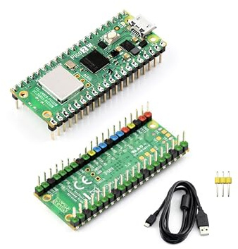 Pico 2 W with Color Pre-Soldered Header Compatible with Raspberry Pi Pico 2 W Microcontroller Board, 2.4GHz 802.11n Wireless LAN WIFI4 and Bluetooth 5.2, Based on RP2350 Dual-Core& Dual-Architecture