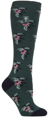 HEAT HOLDERS Long Wellington Boots Socks For Women Lite | Cute Floral Patterned Thermal Welly Socks