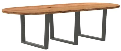 vidaXL Esstisch Hellbraun 280x120x74 cm Massivholz Eiche Oval, Küchentisch, Restauranttisch, Tisch Restaurant, Esszimmertisch, Bistrotisch