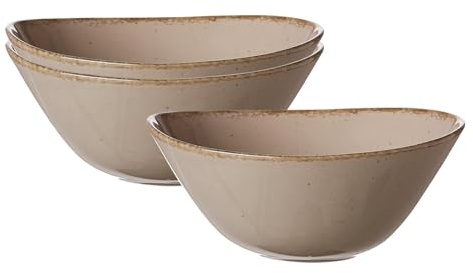 Ritzenhoff & Breker Servierschalen-Set Casa 3-teilig, 16 x 19 cm, Ovale Schalen im Vintage-Look, Mix & Match-Geschirr, Spülmaschinenfest & Mikrowellengeeignet, Porzellan, Grau