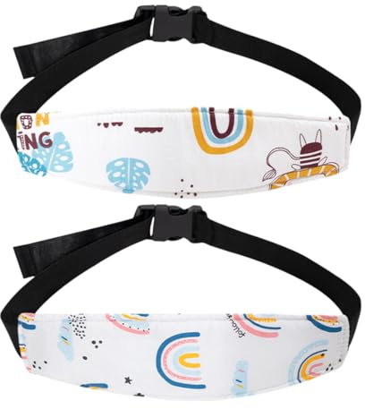 UYVPAER 2 Stück Kopfhalterung Kindersitz,Kopfhalter Auto Schlaf Kind,Baby-Fallschutz-Kopfstütze,Baby Schlafen Schlafkissen Car Headrest,Für Coche Kinder Kopfstütze Befestigungshalterung Band(B