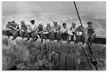 GIEIG Poster Lunch Atop A Skyscraper Rockefeller Building Ironworker, Retro-Fotos, Poster für Zimmer, Ästhetik, Leinwand, Wandkunstdruck, ungerahmt, 50,8 x 76,2 cm