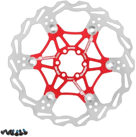 Velxnigt Schwimmende Bremsscheibe für Fahrräder, 203 mm, geeignet für Rennräder, Mountainbikes, BMX, MTB（NA Rot)