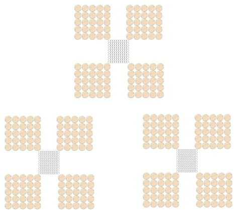 ISTOVO 300 Pieces Round Wooden Discs with Holes Birthday Board Tags and 300 Pieces 15 mm Rings for Arts and Crafts (3CM)