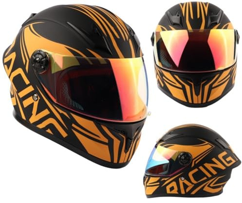 Kids Full Face Motorbike Helmet, Child All Weather Multi Purpose Helmet for Scooter, Electric Motorcycles, ECE Approved