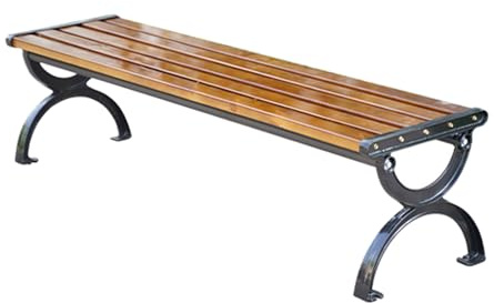 YUNHEST Parkbank, 150 cm, Massivholz-Gartenbank, Rückenlehnenlose, Rostfreie Aus Gusseisen for Freizeitplätze Und Innenhöfe(120 * 39 * 40cm)