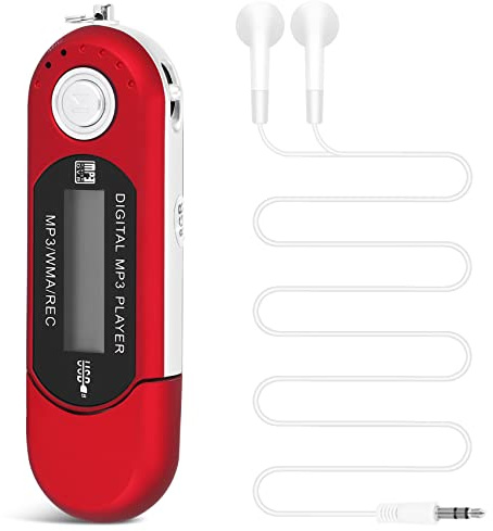 yeraa 8G Cle USB Lecteur Baladeur MP3 Player FM Rouge