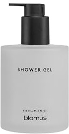 blomus Glasflasche -Kirei- | Shower Gel Spender 350 ml | zum Kleben | Badaccessoire Wand Farbe White | Ø 7 x 18 cm | Seifenspender