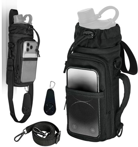 Magnetic Gym Bag Water Bottle Holder Strong Magnetic Gym Bag with Multi-Pocket Storage, Waterproof Water Bottle Bag with Strap for Gym & Outdoor, Gym Accessories for Men Women