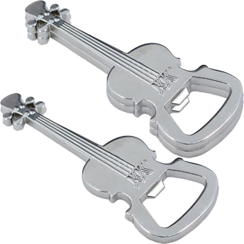 Levemolo 3pcs Guitar Shaped Metal Bottle Opener Keychain with Oxidation and Corrosion Resistance, for Bar and Fishing, Gift for Beer Lovers and Bachelors