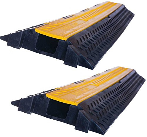 1 Kanal Kabelbrücke PRO / 30° Bogen/Endstücke/Schlauchbrücke Kabelkanal Überfahrschutz für PKW & LKW (2 Geraden)