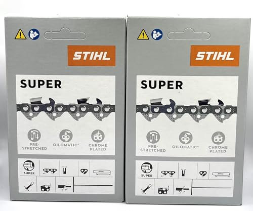 Stihl 33RS 72 Drive Links, 3/8 .050 Gauge, 20, Rapid Super Chainsaw Chain 3623 005 0072, 2 Pack, 2 Bar Cover Nuts 0000 955 0801