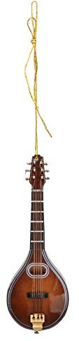 Modèle de mandoline miniature Instrument de musique en bois pour décoration artisanale cadeau à collectionner 10 cm