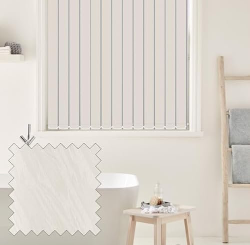 Vertical Blinds - Made to Measure - 89mm - Complete Blind - Pacific Fabric- IVORY (Up To 90cm(900mm), Up To 130cm(1300mm))